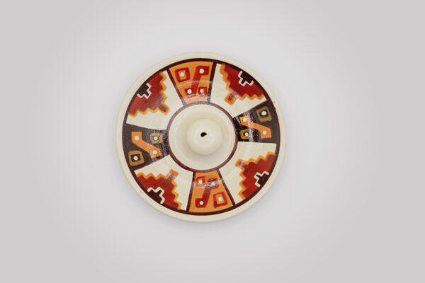 Peruvian Inca Ceramic Plate Incense Burner - Image 3