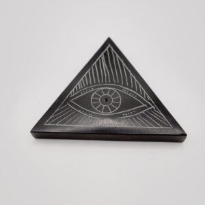 Evil Eye Pyramid Carved Soap Stone Incense Burner