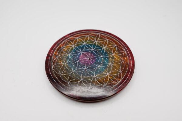 Flower of Life Chakra Carved Soap Stone Incense Burner