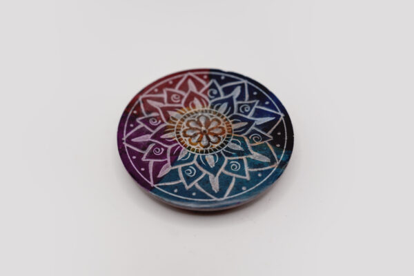 Colorful Flower Mandala Carved Soapstone Burner